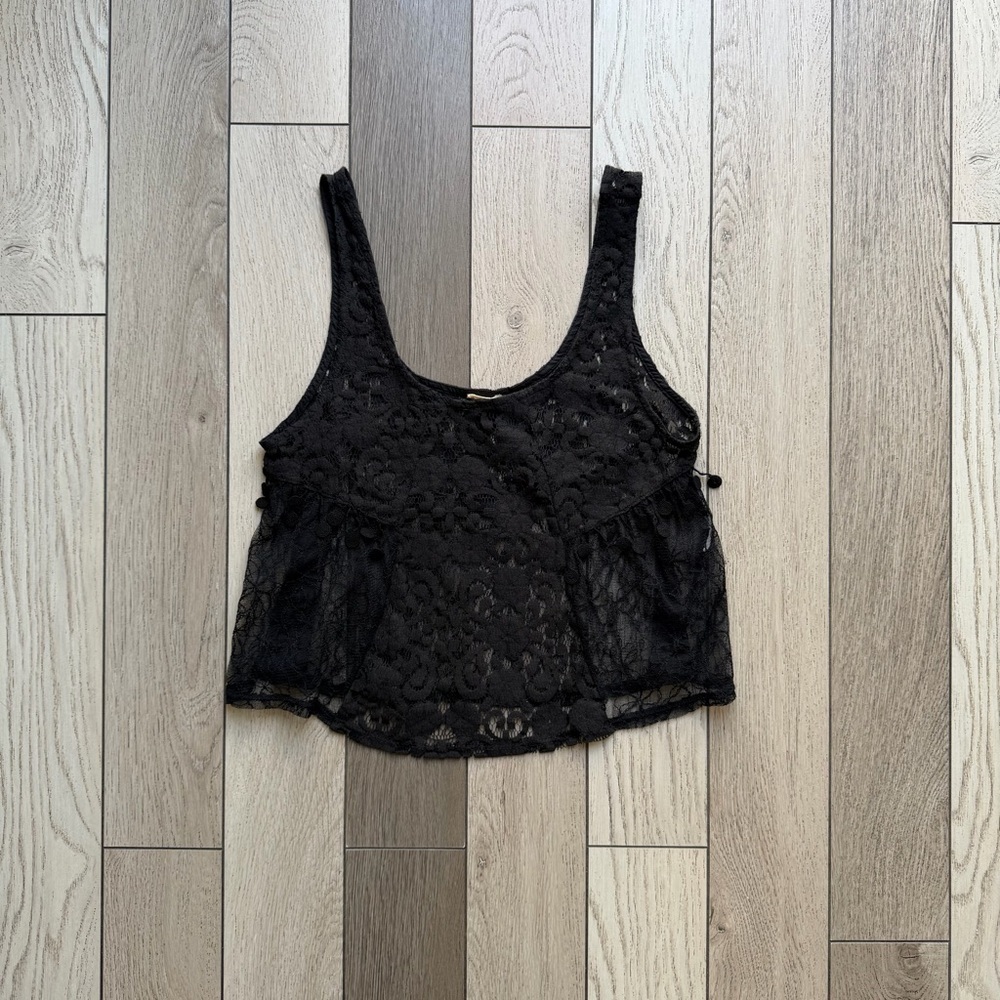 Y2K Hollister Black Lace Top
